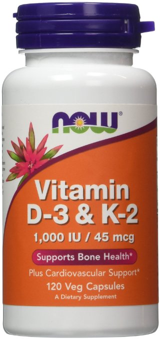NOW Foods Vitamin D-3 & K-2 - 120vcaps - Bodybuilding and ...
