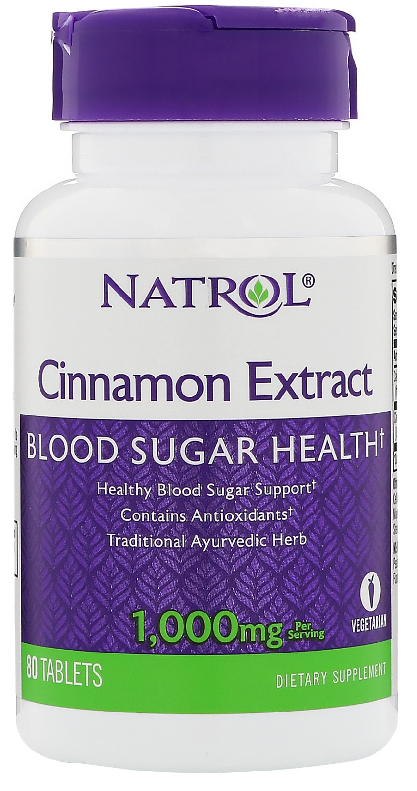 Natrol Cinnamon Extract, 1000mg 80 tablets Bodybuilding and Sports