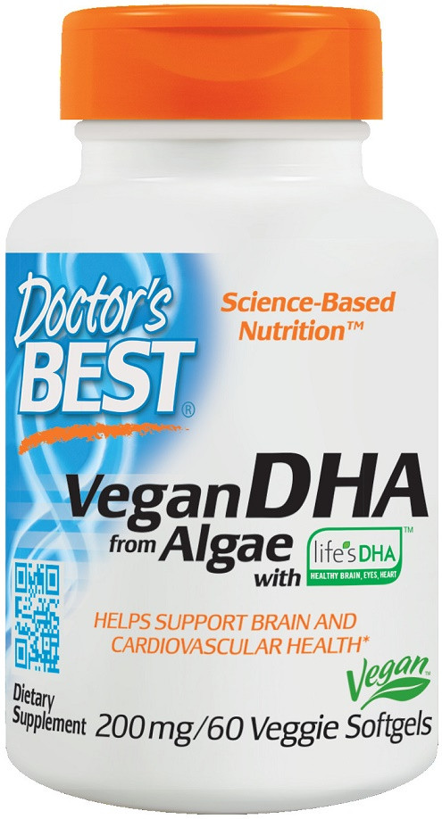 Doctor's Best Vegan DHA from Algae, 200mg - 60 veggie ...