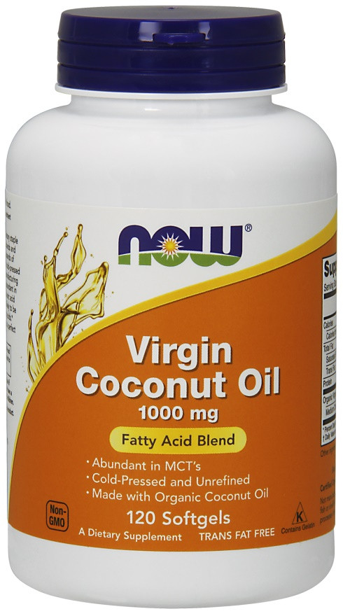 NOW Foods Virgin Coconut Oil, 1000mg - 120 softgels ...
