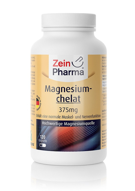 Zein Pharma Magnesium Chelate, 375mg 120 caps Bodybuilding and