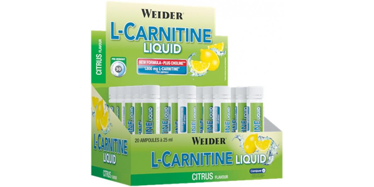 weider l-carnitine liquid Weider L-Carnitine Liquid - Trinkampullen mit 1800 mg Carnipure L-Carnitin  - Mit Cholin für einen normalen Lipidstoffwechsel - 20 x 25 ml main image 0