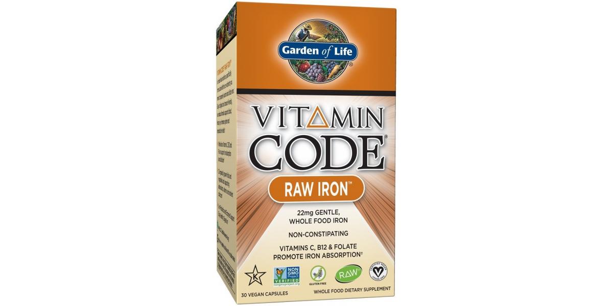 Garden of Life Vitamin Code Raw Iron 30 vegan caps Bodybuilding and