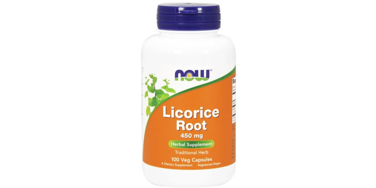 NOW Foods Licorice Root, 450mg 100 vcaps Bodybuilding and Sports