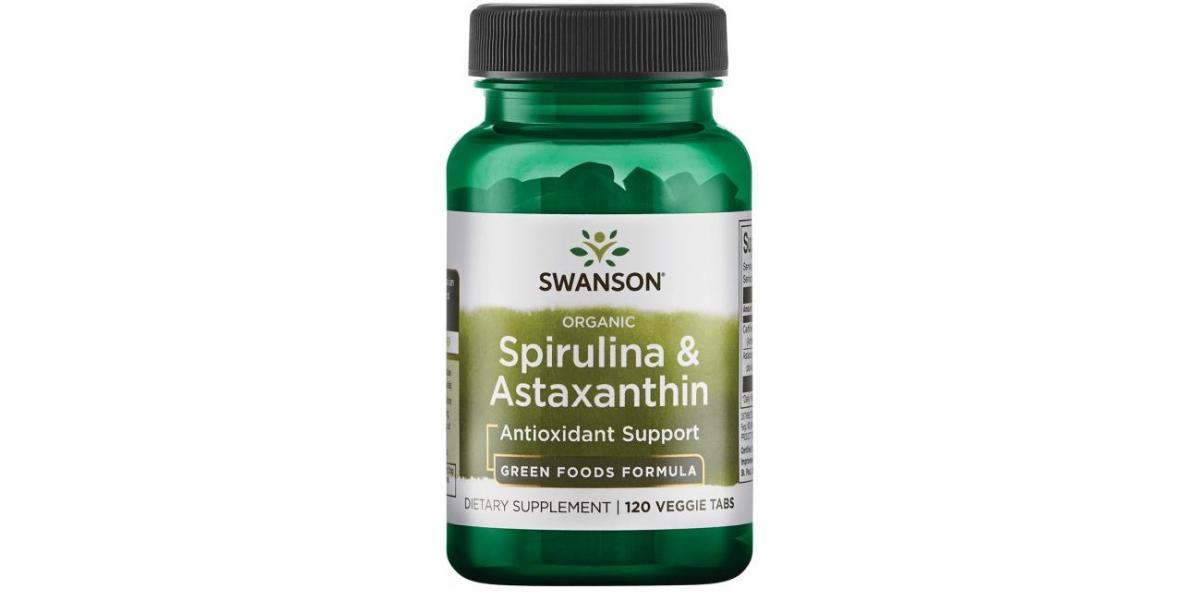 Swanson Spirulina & Astaxanthin, Organic 120 veggie tablets