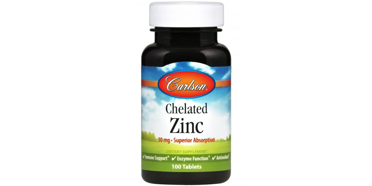 Carlson Labs Chelated Zinc, 30mg 100 tablets Bodybuilding and Sports Supplements