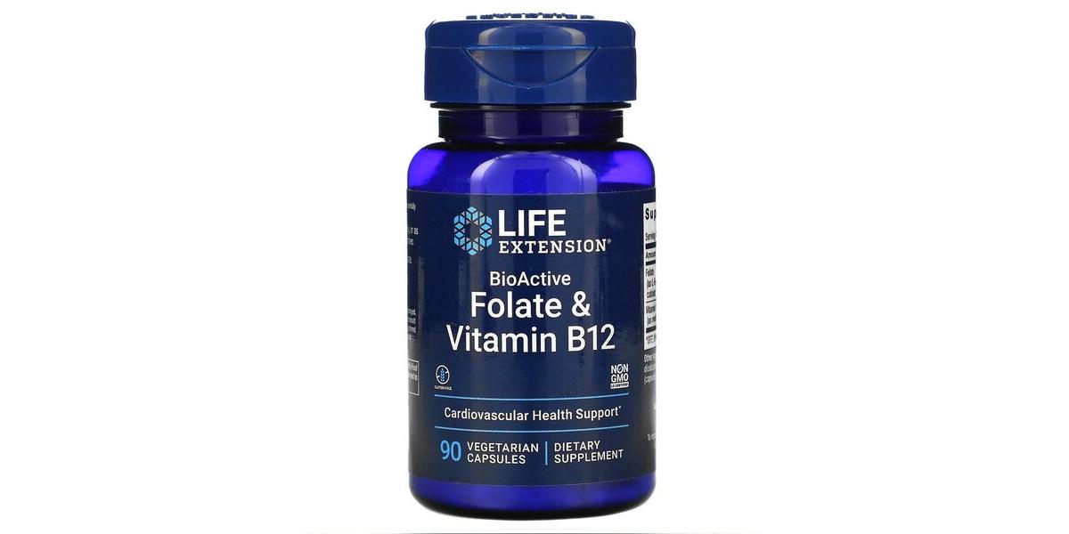Life Extension BioActive Folate & Vitamin B12 - 90 vcaps - Bodybuilding ...