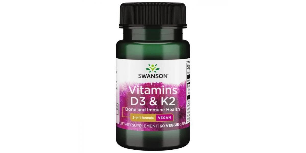 Swanson Vitamins D3 & K2 60 vcaps Bodybuilding and Sports Supplements