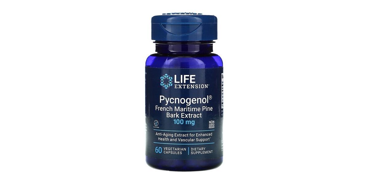Life Extension Pycnogenol French Maritime Pine Bark Extract, 100mg 60