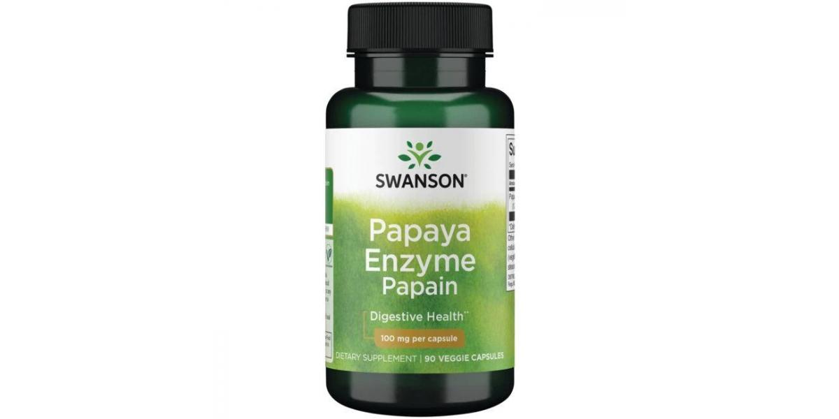 Swanson Papaya Enzyme Papain, 100mg 90 vcaps Bodybuilding and