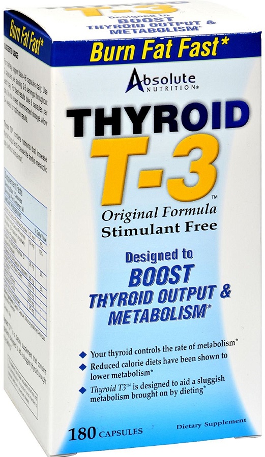 Absolute Nutrition Thyroid T3 - 180 caps - Bodybuilding and Sports