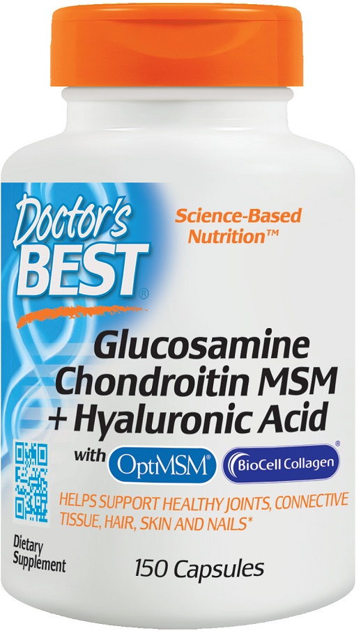 Doctor's Best Glucosamine Chondroitin MSM + Hyaluronic Acid - 150 caps ...