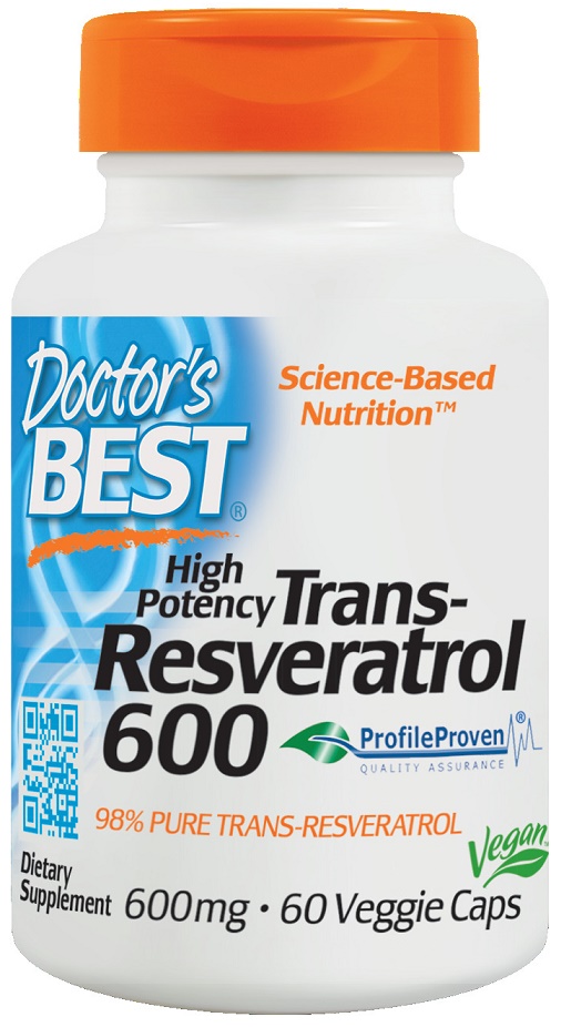 Doctor's Best TransResveratrol 600, 600mg 60 vcaps Bodybuilding and Sports Supplements