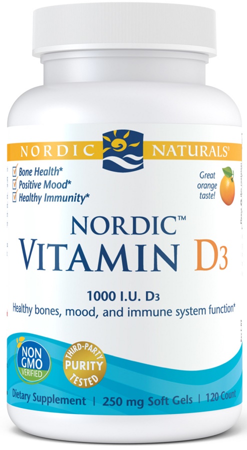 Nordic Naturals Nordic Vitamin D3, 1000 IU - 120 softgels ...
