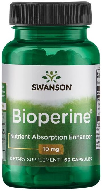 Swanson Bioperine, 10mg - 60 caps - Bodybuilding and Sports Supplements