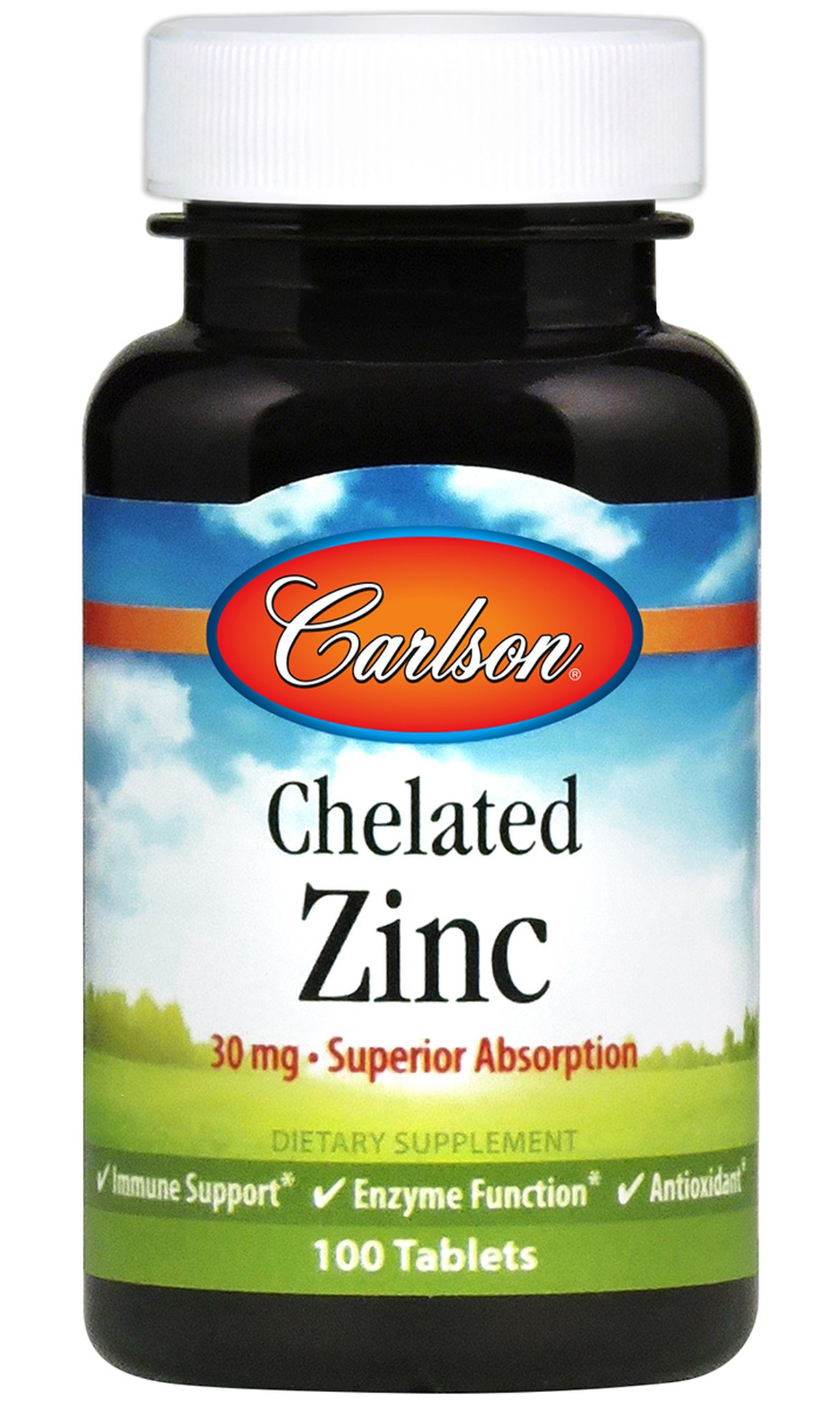Carlson Labs Chelated Zinc, 30mg 100 tablets Bodybuilding and