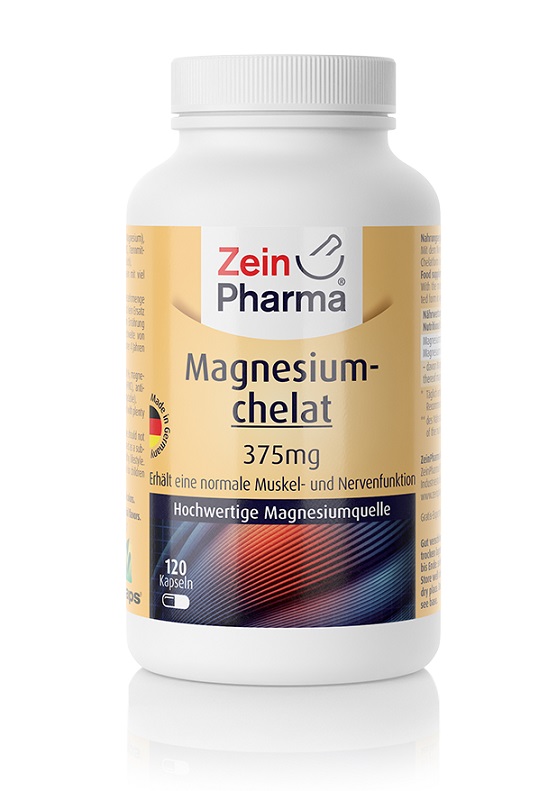 Zein Pharma Magnesium Chelate, 375mg 120 caps Bodybuilding and