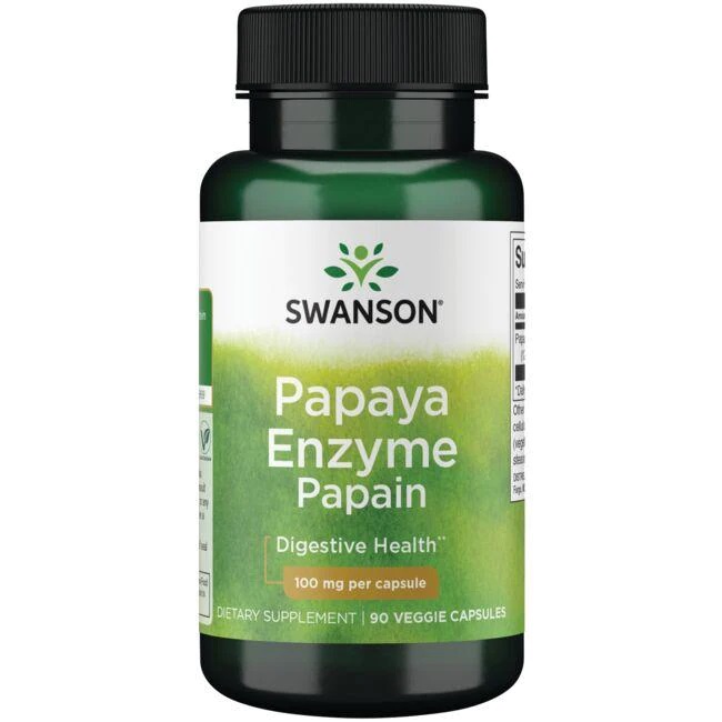 Swanson Papaya Enzyme Papain, 100mg 90 vcaps Bodybuilding and