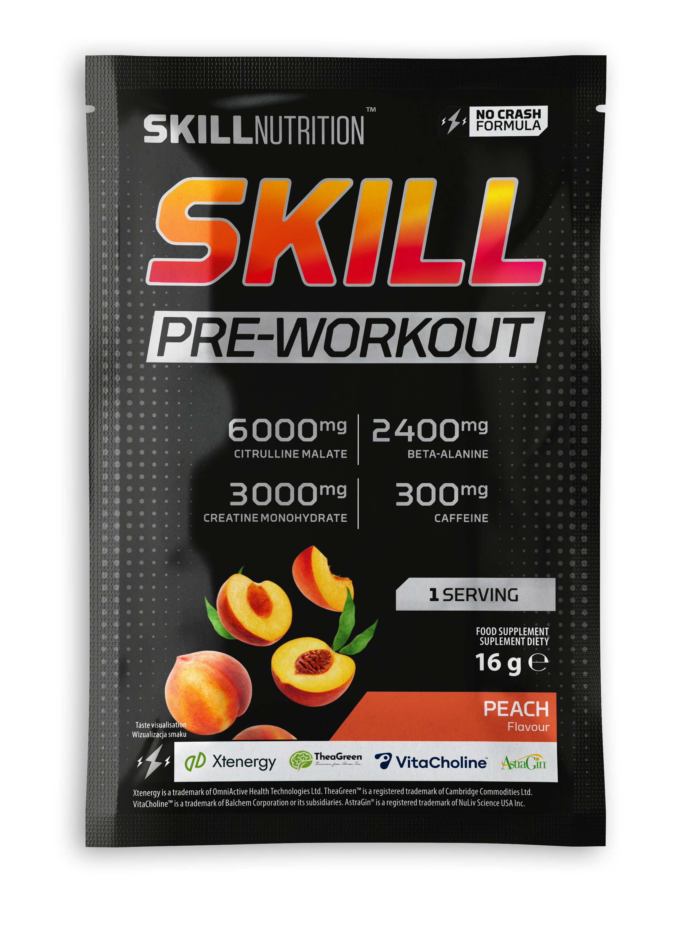 Pre Build Skill Skill Nutrition Skill Pre-Workout, Peach - 16 grams (1 serving ...