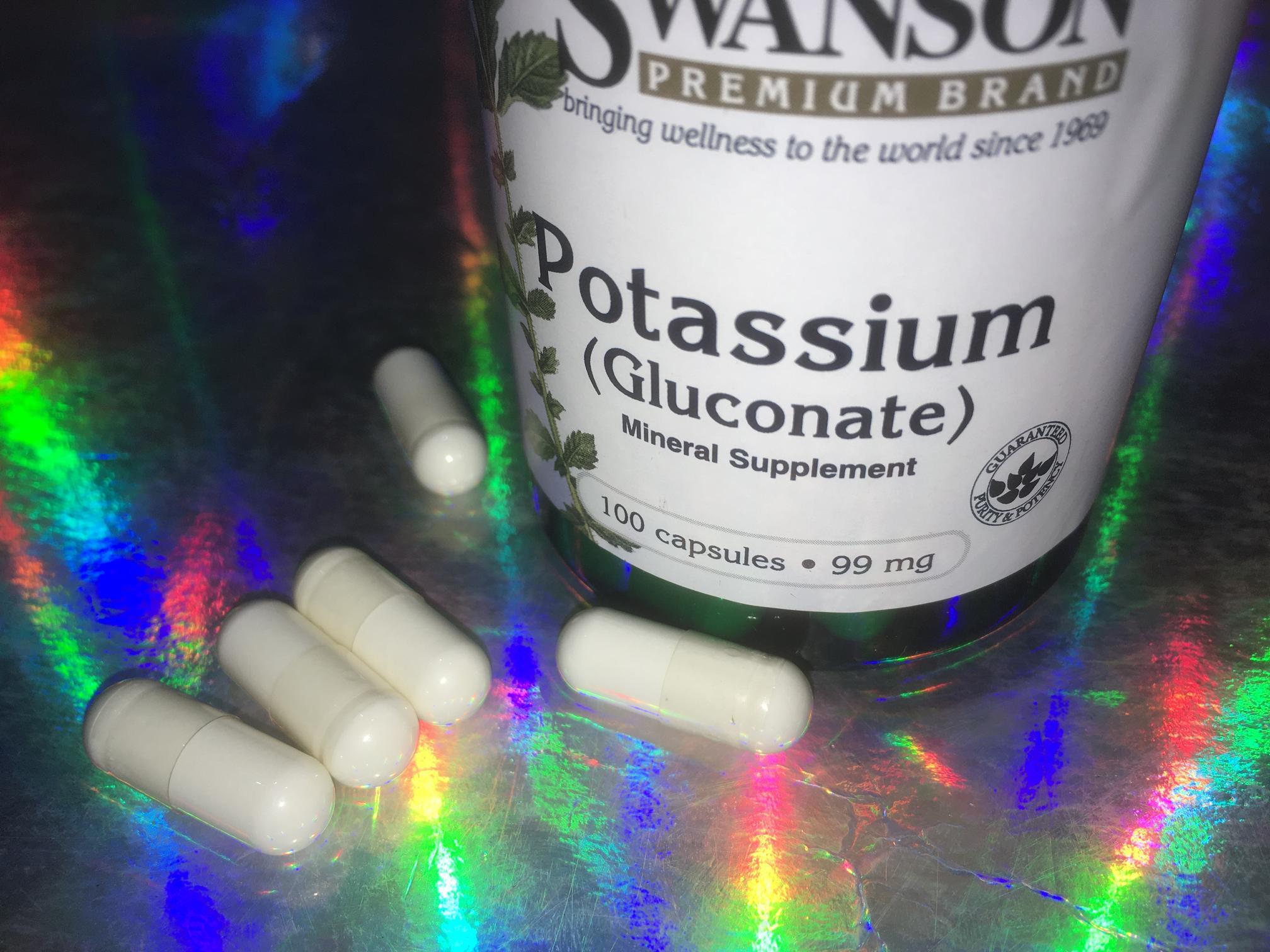 Swanson Potassium Gluconate, 99mg 100 caps Bodybuilding and Sports